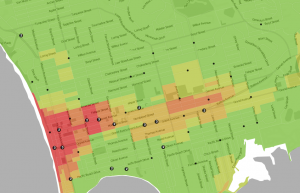 Heat map of Pacific Beach, from Trulia.com